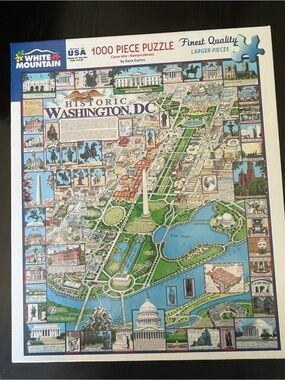 White Mountain Historic Washington DC Map 1000-Piece Puzzle